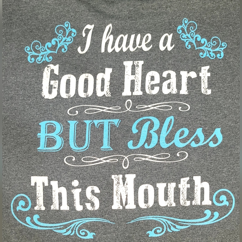 Womens Size L/G Dark Gray Southern Attitude T Shirt Top